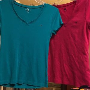 2 Tommy Hilfiger V neck tops